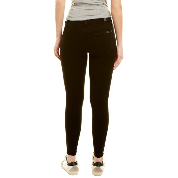 NWT 7 For All Mankind bair Distressed Black The Ankle Skinny Jeans Sz 25 - Picture 3 of 7